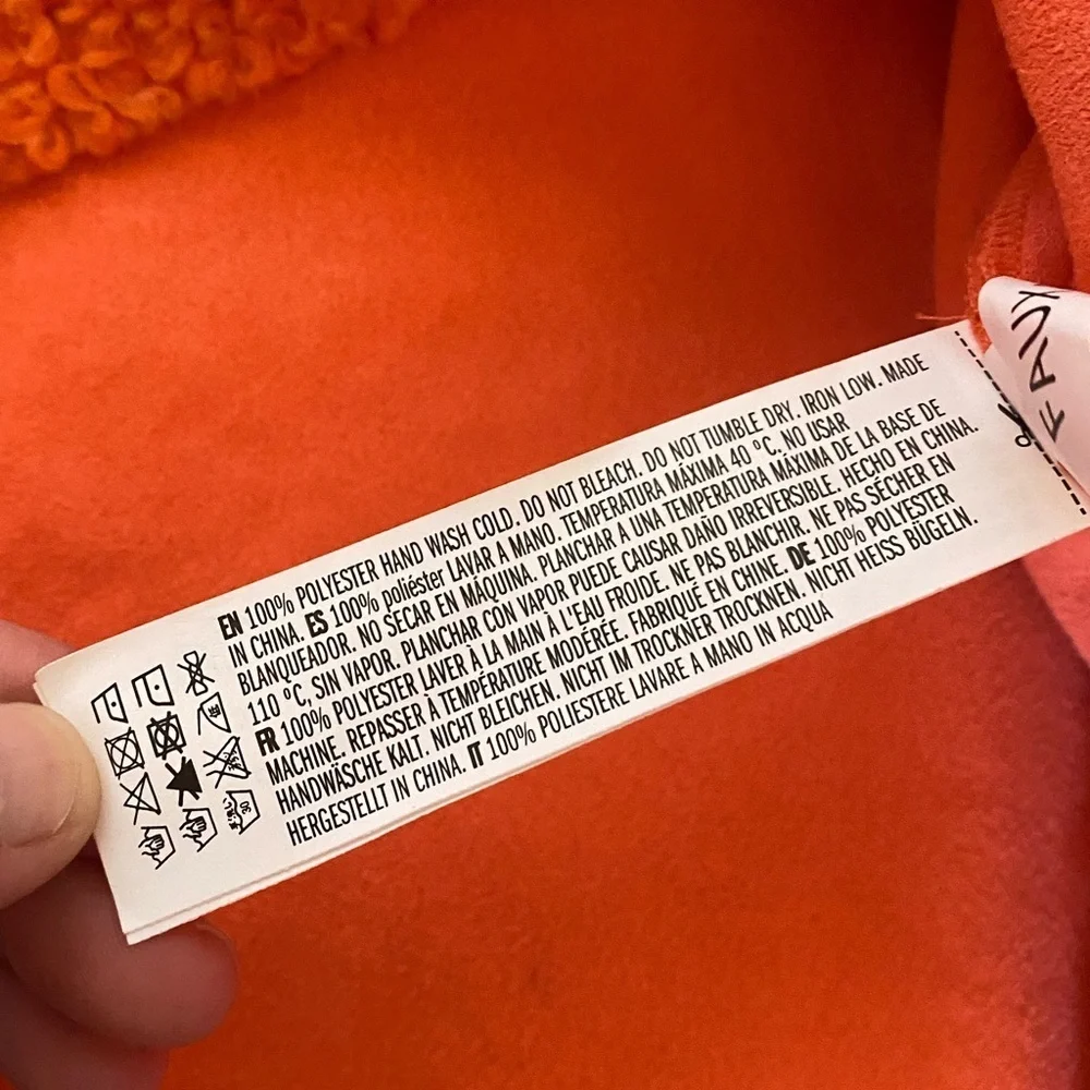 Endless Rose Teddy Shacket, Coral Colored, Size Large, Button Up, Side Slits - Picture 12 of 13